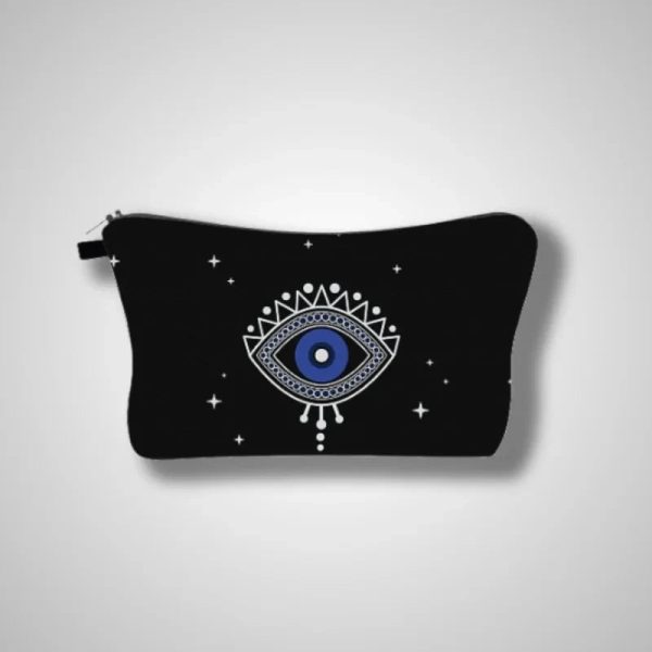 Black pencil case with blue eye