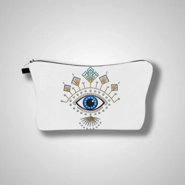 Cream white pencil case with eye Cream white pencil case with eye