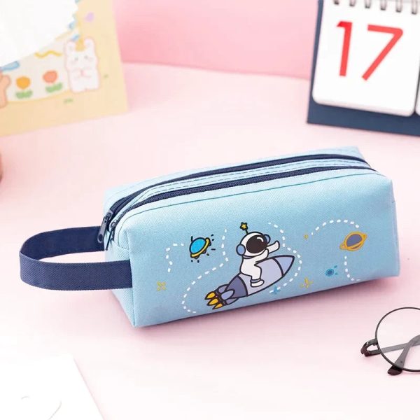 Double compartment pencil case for boys