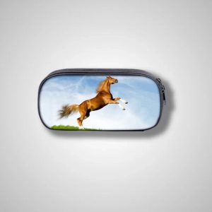 Double pencil case with horse