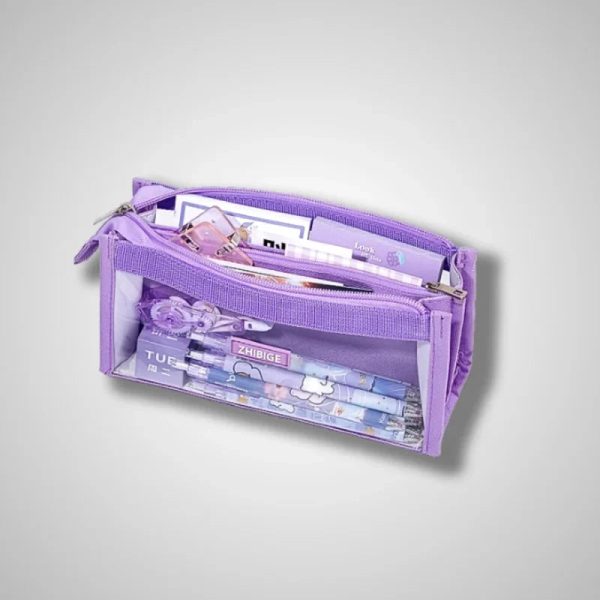 Three-compartment pencil case