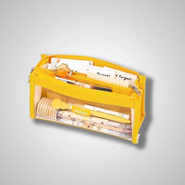 Three-compartment pencil case