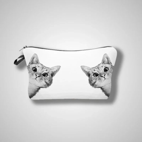 Toiletry bag with cat